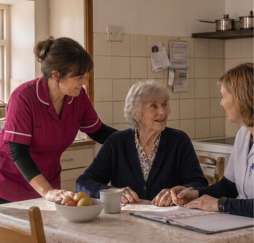 Mme Bourgès reçoit l'accompagnement LTS coordonnée, aide et soins à domicile